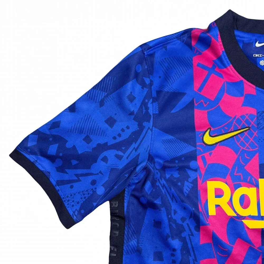 Nike FC Barcelona 2021-22 Champions League Home Jersey Youth XL Blue Pink DB6241